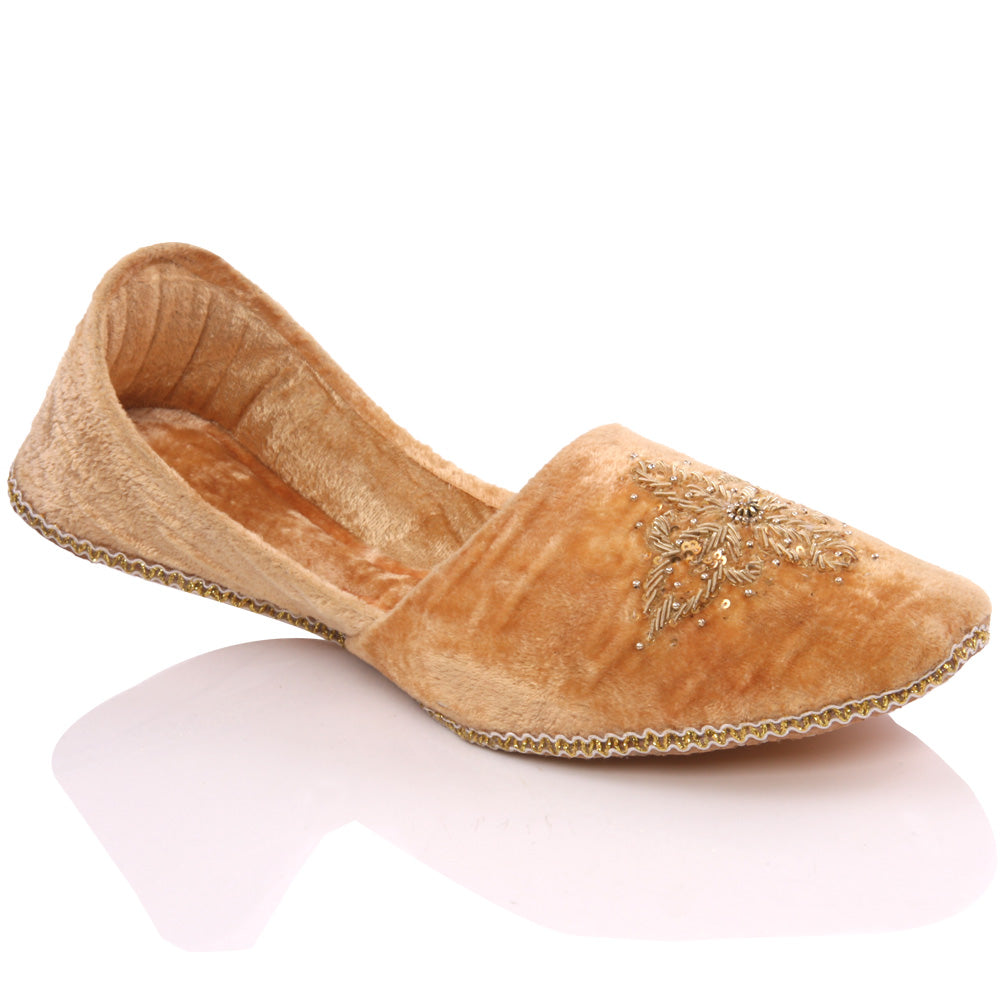 Mens ‘Cairo’ Embellished Leather Flat Indian Pump