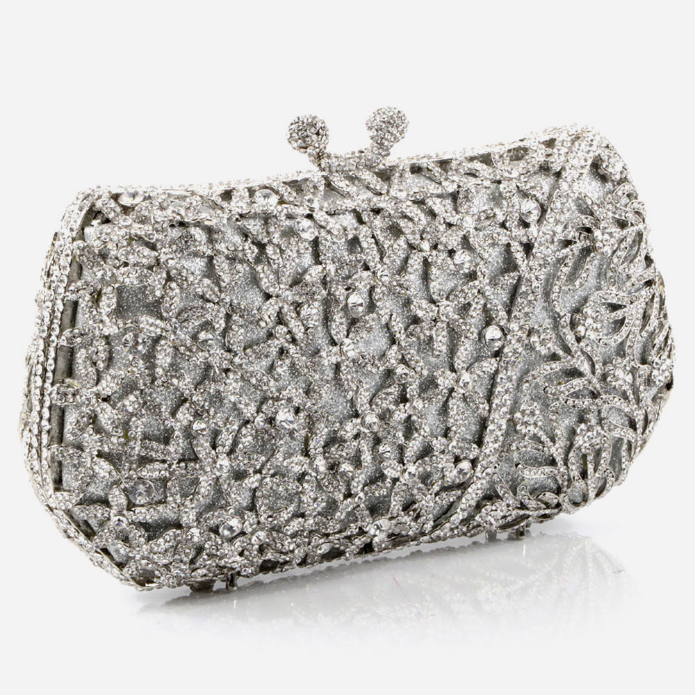 Shalimar Womens Ladies Crystal Embellished Wedding Party Prom Evening Clutch Bridal Handbag Party Purse