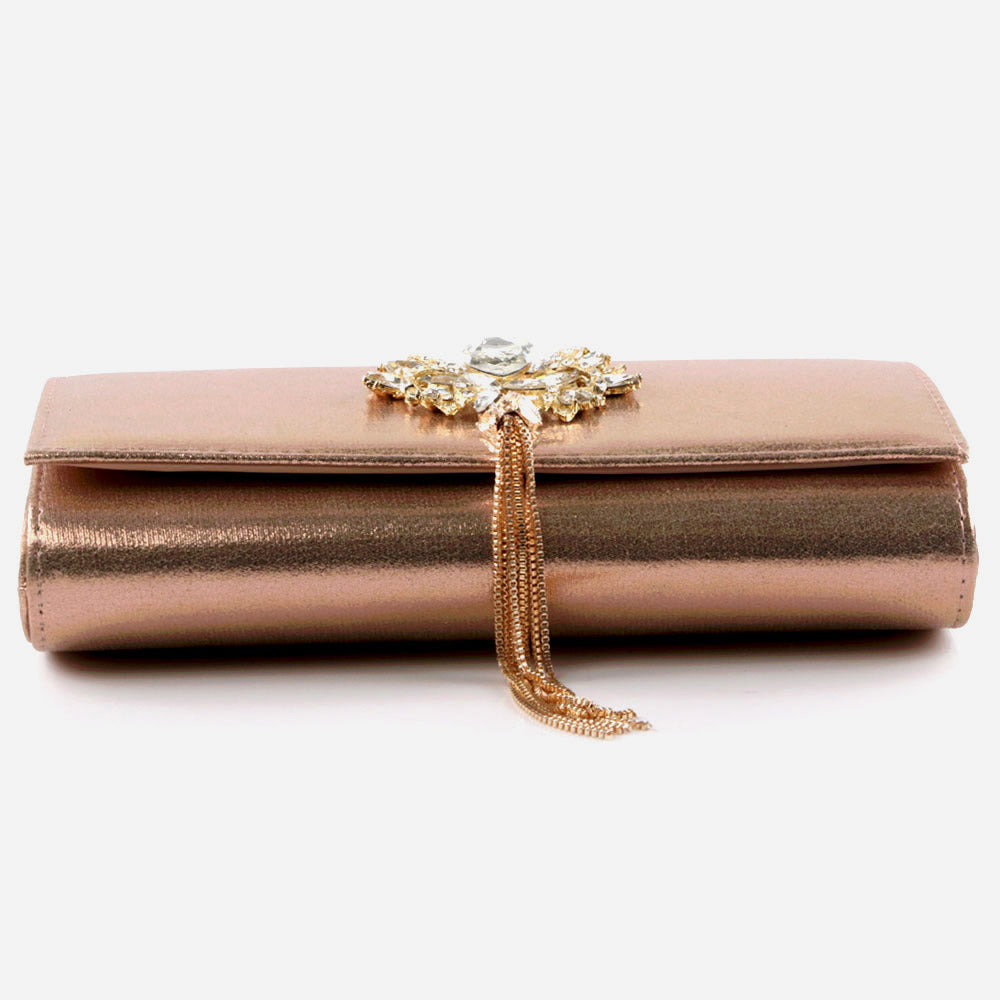 Ladies Diamante Broach Evening Clutch Bag Wedding Handbag Prom Purse Shimmery Hard Case Party Bags Birthday Gifts for Her