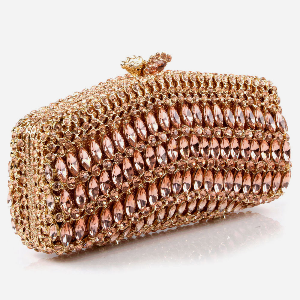 Shalimar Womens Ladies Stylish Shimmery Crystals Wedding Party Prom Evening Clutch Bridal Handbag Party Purse