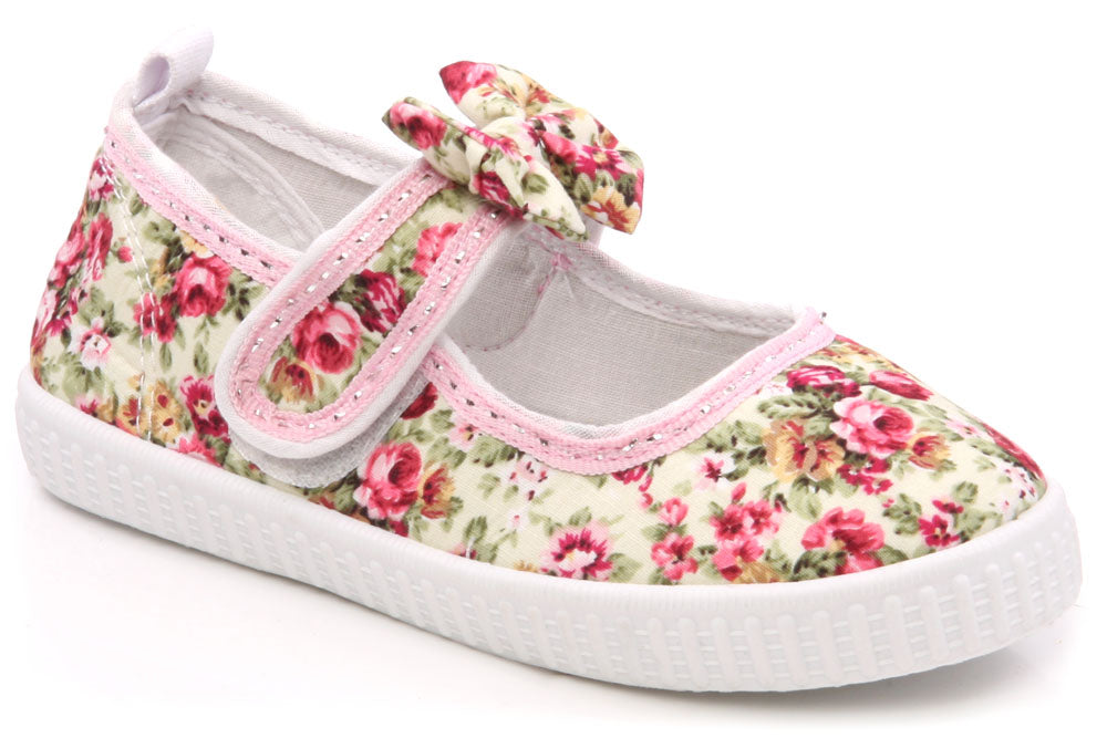 Girls Flat 'Rose' Canvas Shoes