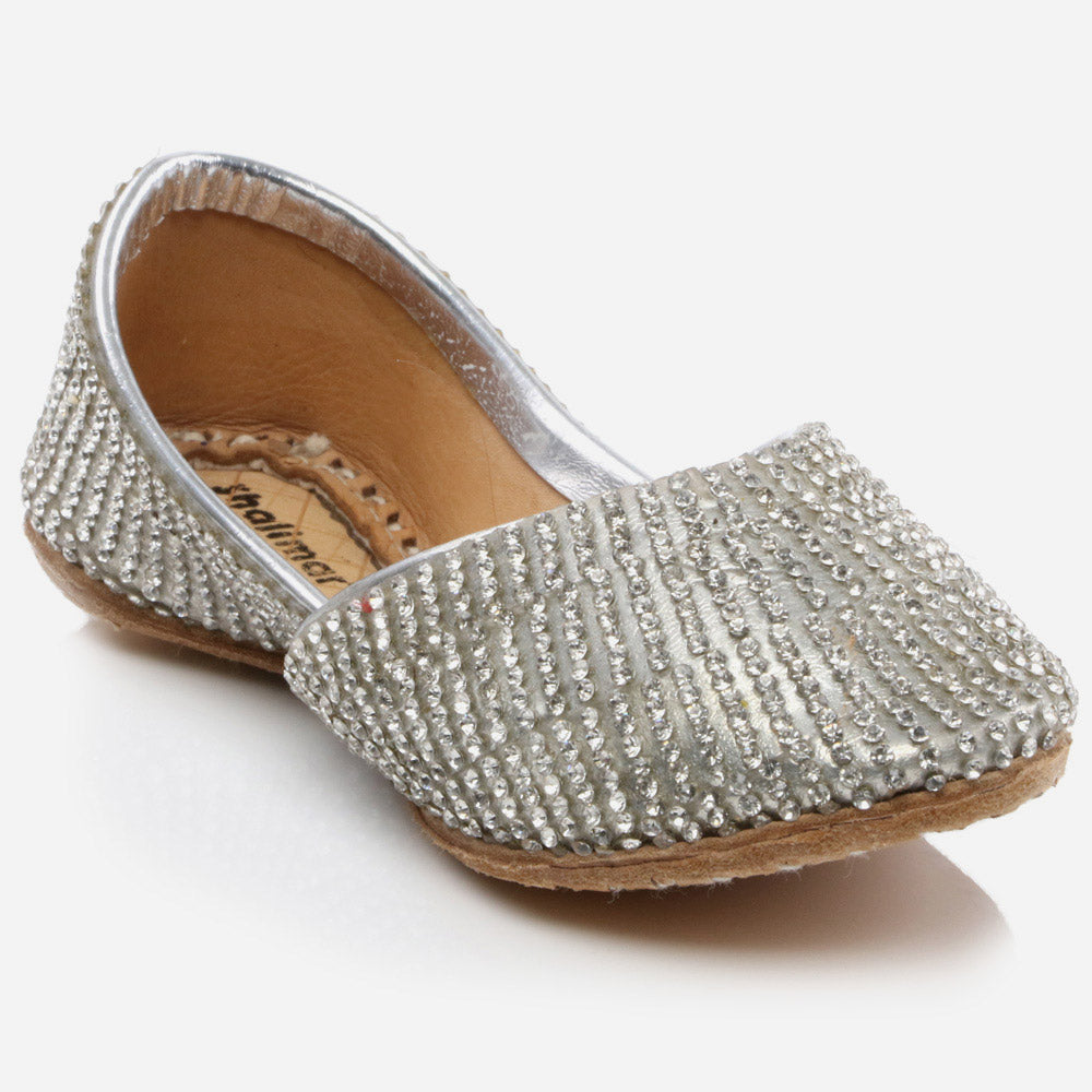 Baby Infants Girls Fancy Decorated Traditional Indian Handmade Leather Khussa Jutti Mojari Children Pumps Shoes Sizes