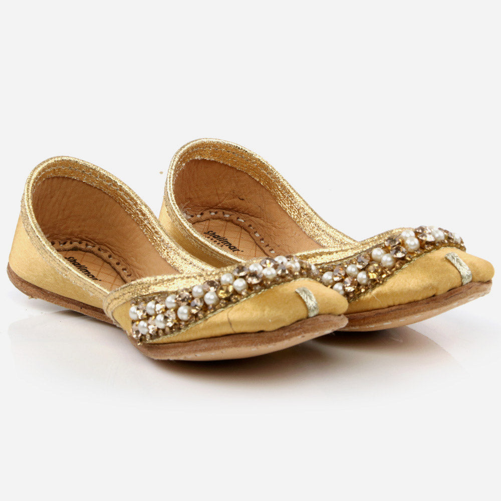 Shalimar Baby Infants Crystals Diamantes Traditional Indian Handmade Leather Khussa Jutti Mojari Children Pumps Shoes Size 1-13 UK Child