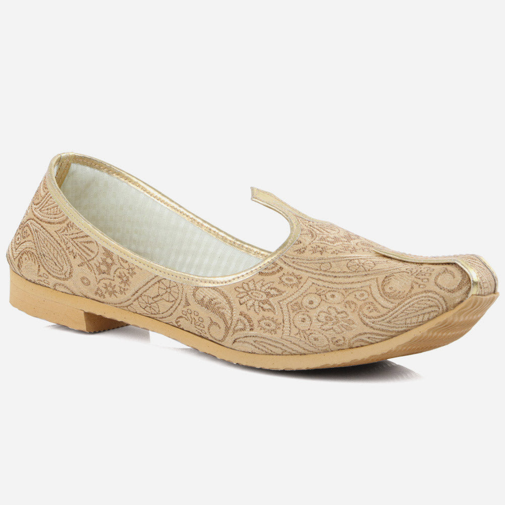 Boys Kids Embellished Traditional Leather Handmade Indian Khussa Wedding Flat Slip-ons Handcrafted Jotis Mojaris Shoes