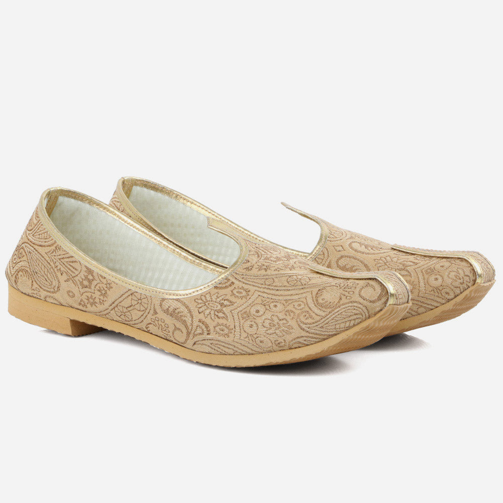 Boys Kids Embellished Traditional Leather Handmade Indian Khussa Wedding Flat Slip-ons Handcrafted Jotis Mojaris Shoes