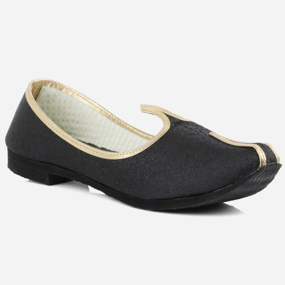 Boys Kids Embellished Traditional Leather Handmade Indian Khussa Wedding Flat Slip-ons Handcrafted Jotis Mojaris Shoes