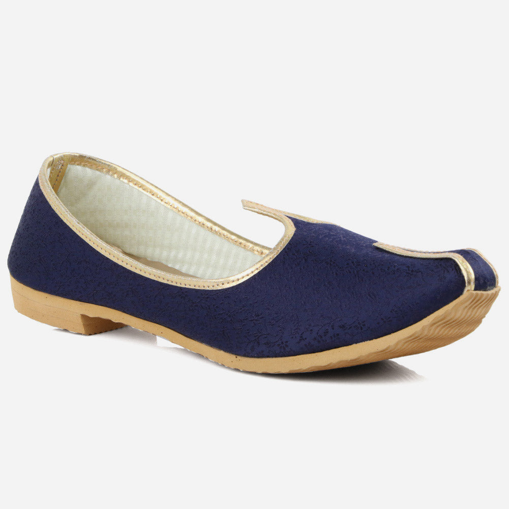 Boys Kids Embellished Traditional Leather Handmade Indian Khussa Wedding Flat Slip-ons Handcrafted Jotis Mojaris Shoes