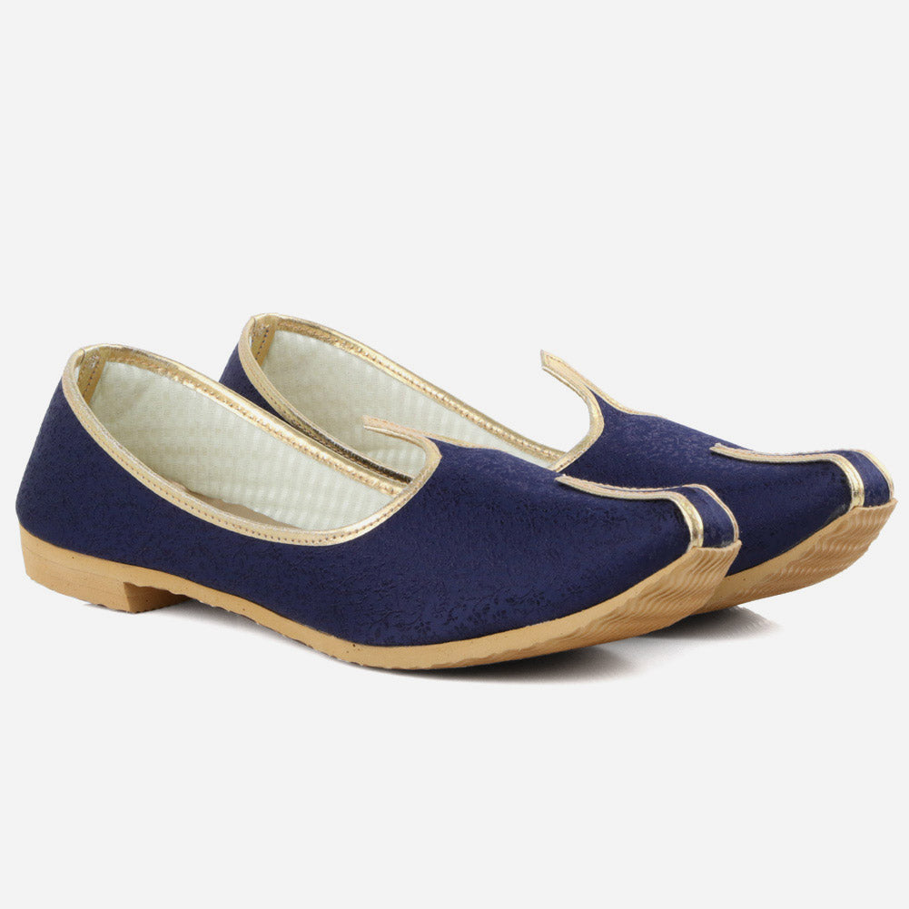 Boys Kids Embellished Traditional Leather Handmade Indian Khussa Wedding Flat Slip-ons Handcrafted Jotis Mojaris Shoes