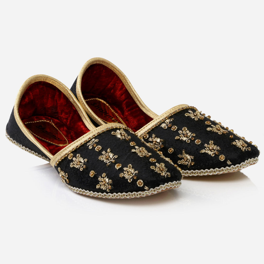 Mens Gents Embroidered Decorated Groom Leather Shoes Wedding Traditional Indian Khussa Mojaris Pumps Size