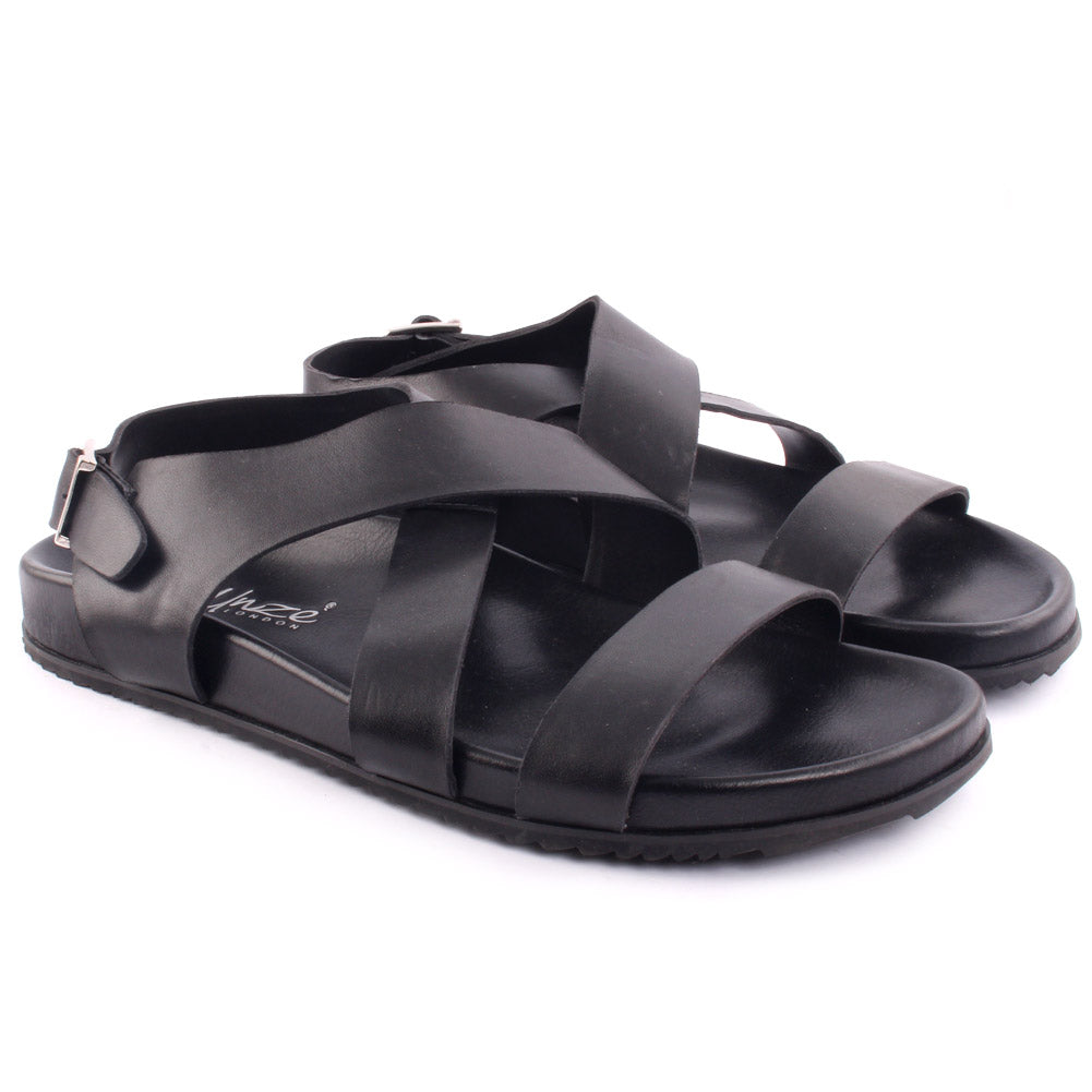 Men’s ‘Manri’ Leather Flat Open Toe Summer Sandals