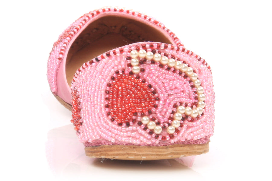 Womens heart Shapped Leather Khussa Pumps