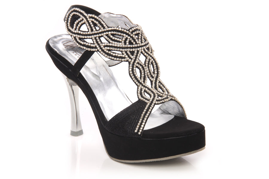 Embellished Cross-over Strap Platform Sandal