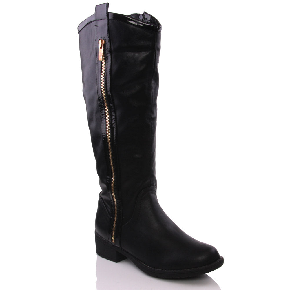 Womens ‘Judas’ Knee High Zippy Winter Riding Boots