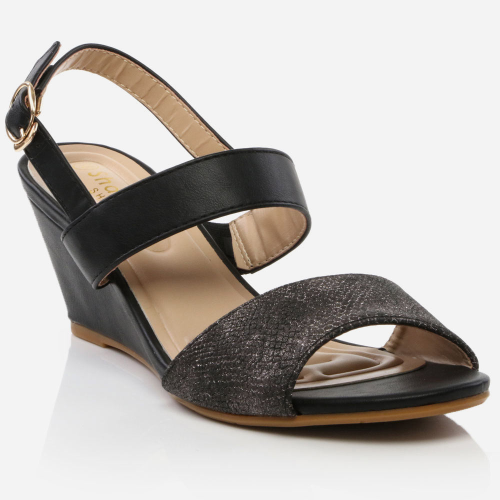 Women Ladies Strappy Everyday Casual Comfort Wedge Heel Daywear Open Toe Buckled Old Lady Sandals Shoes Size 3-8 UK